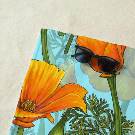 Californische papaver strandlaken (In situ)