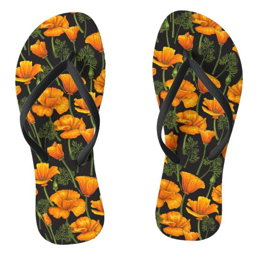 Californische papaver teenslippers (Voetbed)