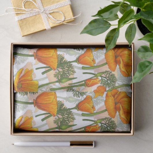 Californische papaver tissuepapier (Geschenk)