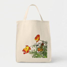 Californische papaver tote bag