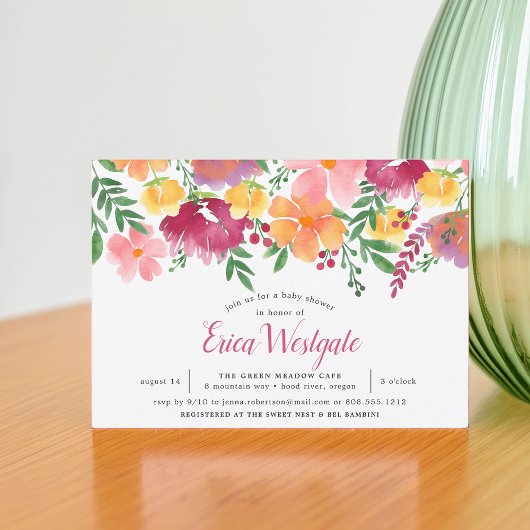 Californische papaver | uitnodiging tot baby showe