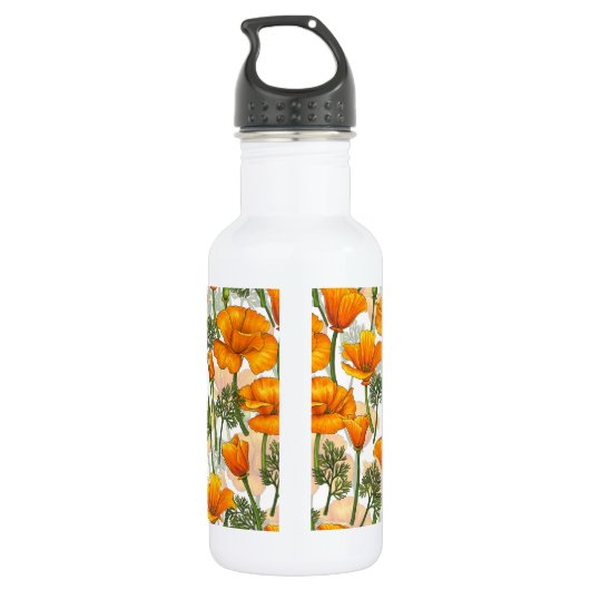 Californische papaver waterfles  (Achterkant)