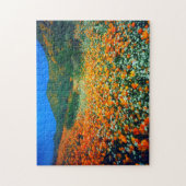 Californische papavers en popcorn-bloemen legpuzzel (Verticaal)