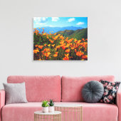 Californische papavers voor een heuvel canvas afdruk (Insitu (Woonkamer))