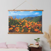 Californische papavers voor een heuvel hangend wandkleed (Slaapkamer)
