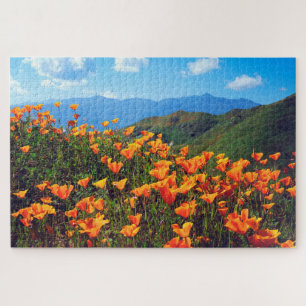 Californische papavers voor een heuvel legpuzzel