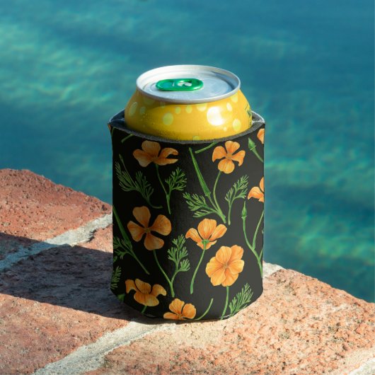 Californische papavers, zomerbloemen, oranje wil blikjeskoeler (Insitu Zwembad)