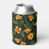 Californische papavers, zomerbloemen, oranje wil blikjeskoeler (Blikje Voorkant)