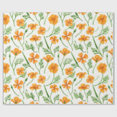 Californische papavers, zomerbloemen, oranje wil cadeaupapier (Vlak)