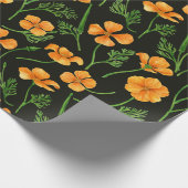 Californische papavers, zomerbloemen, oranje wil cadeaupapier (Hoek)