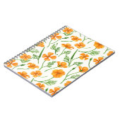 Californische papavers, zomerbloemen, oranje wil notitieboek (Linkerzijde)