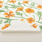 Californische papavers, zomerbloemen, oranje wil sherpa deken (3/4)
