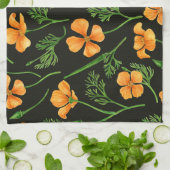 Californische papavers, zomerbloemen, oranje wil theedoek (Gevouwen)