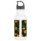 Californische papavers, zomerbloemen, oranje wil waterfles (Achterkant)