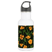 Californische papavers, zomerbloemen, oranje wil waterfles (Voorkant)