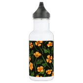 Californische papavers, zomerbloemen, oranje wil waterfles (Rechts)