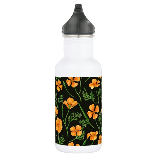 Californische papavers, zomerbloemen, oranje wil waterfles  (Rechts)