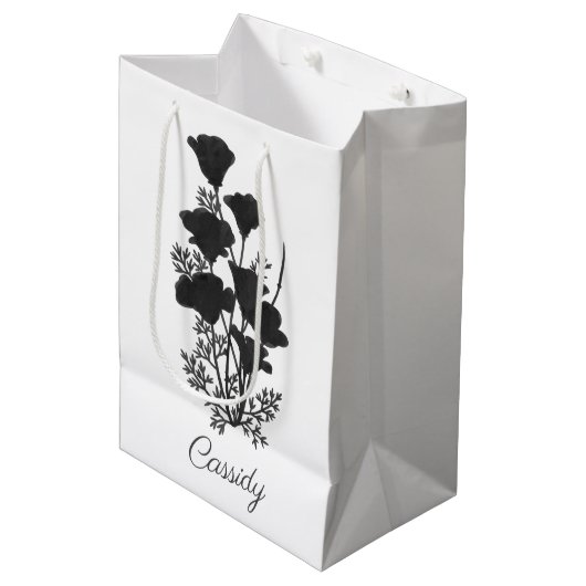 Californische papaverventilator Silhouette U Pick Medium Cadeauzakje (Voorkant Gekanteld)