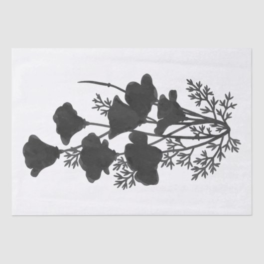 Californische papaverventilator Silhouette U Pick  Tissuepapier (Voorkant)