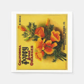 Californische papavery Sinaasappels Servetten (Voorkant)