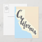 Californische penseel met Silhouette Map Briefkaart (Voorkant / Achterkant)