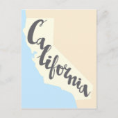 Californische penseel met Silhouette Map Briefkaart (Voorkant)