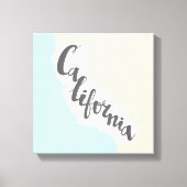 Californische penseel met Silhouette Map Canvas Afdruk (Voorkant)