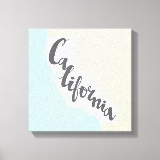 Californische penseel met Silhouette Map Canvas Afdruk (Voorkant)