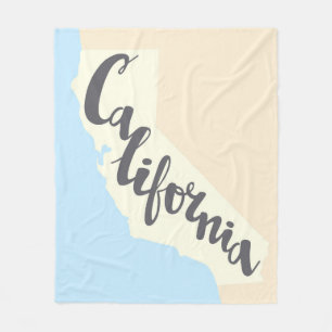 Californische penseel met Silhouette Map Fleece Deken