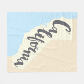 Californische penseel met Silhouette Map Fleece Deken (Voorkant (Horizontaal))