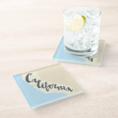 Californische penseel met Silhouette Map Glazen Onderzetter (Schuin)