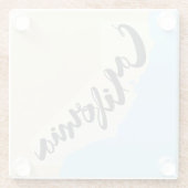 Californische penseel met Silhouette Map Glazen Onderzetter (Achterkant)