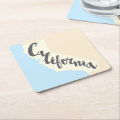 Californische penseel met Silhouette Map Kartonnen Onderzetters (Schuin)