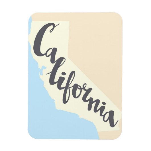 Californische penseel met Silhouette Map Magneet (Verticaal)