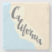 Californische penseel met Silhouette Map Stenen Onderzetter (Voorkant)