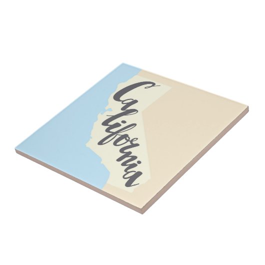 Californische penseel met Silhouette Map Tegeltje (Zijkant)