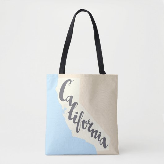 Californische penseel met Silhouette Map Tote Bag (Voorkant)