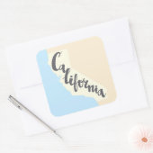 Californische penseel met Silhouette Map Vierkante Sticker (Envelop)