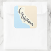 Californische penseel met Silhouette Map Vierkante Sticker (Tas)