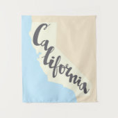 Californische penseel met Silhouette Map Wandkleed (Voorkant)