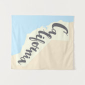 Californische penseel met Silhouette Map Wandkleed (Voorkant (horizontaal))