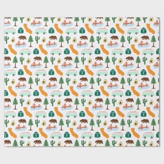 Californische pictogrammen cadeaupapier (Vlak)
