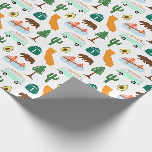 Californische pictogrammen cadeaupapier (Hoek)