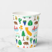 Californische pictogrammen papieren bekers (Achterkant)