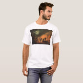 Californische pioners rond een kampvuur (0131A) T-shirt (Voorkant volledig)