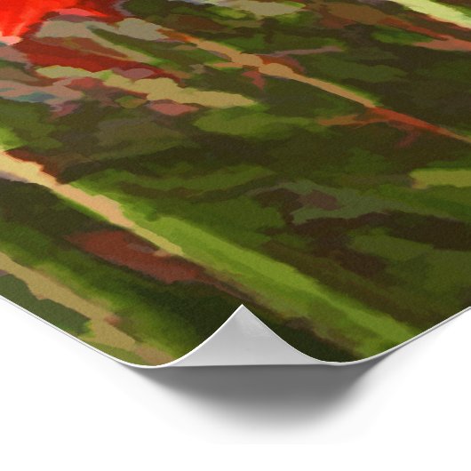 Californische Planten voor kust- en rode warme pok Poster (Hoek)