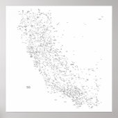 Californische plattegrond poster (Voorkant)