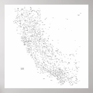 Californische plattegrond poster