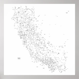 Californische plattegrond poster