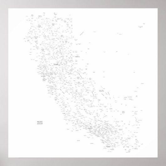 Californische plattegrond poster (Voorkant)